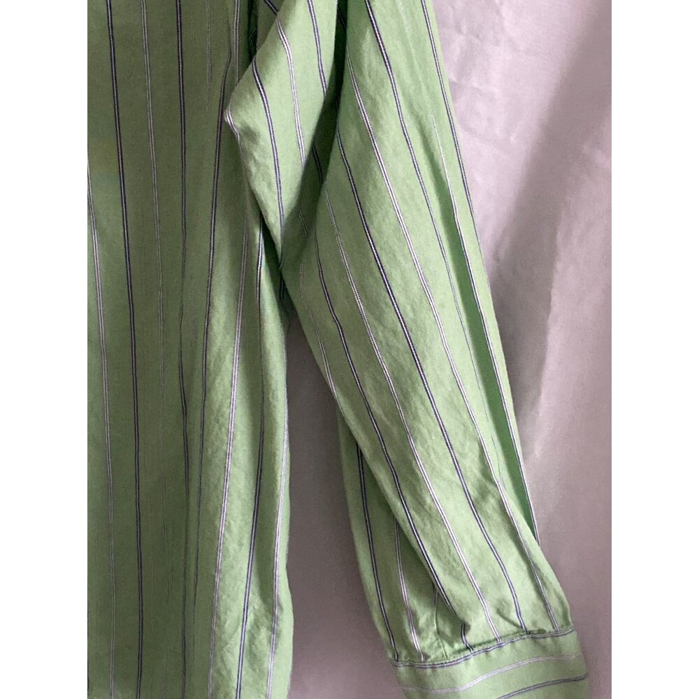 Arrow LS Shirt Green Blue White Stripe Button Down Casual Dress Boy L (14-16) - Picture 12 of 14